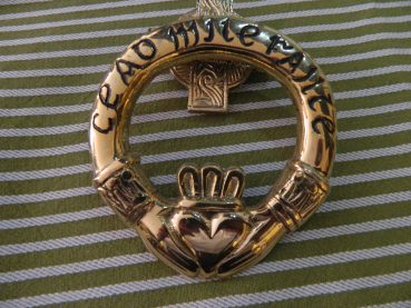 Brass Door Knocker "Claddagh"  CEAD MILE Failte