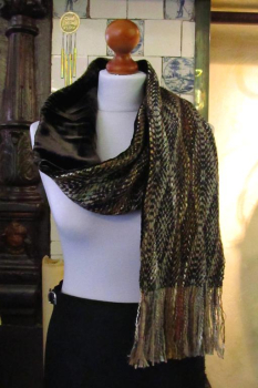 Tweed Schal mit Samt 1173 / A11