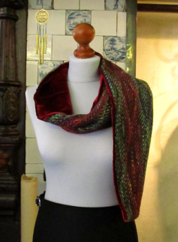 Tweed Schal mit Samt 1172 / B13