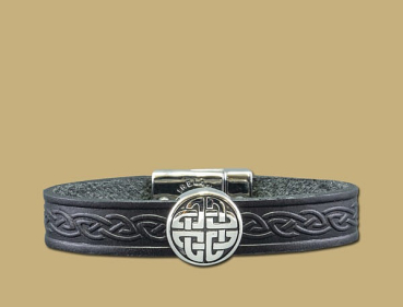 Lederarmband schwarz Knoten