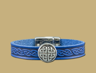 Lederarmband blau Knoten