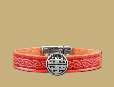 Lederarmband rot Knoten