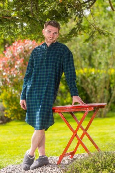 Flanell Nachthemd LV 6 -Green Tartan