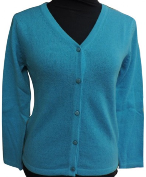 Damen V-Ausschnitt Pashmina Jacke blaugrün -HWPC004