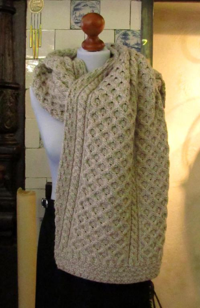 Aran Wool Stole Scarf