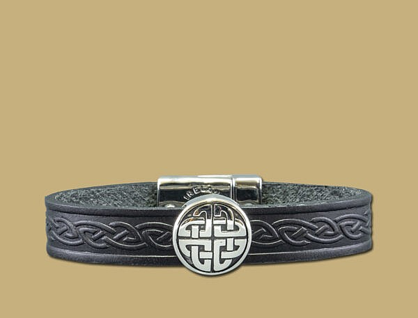 Lederarmband schwarz Knoten