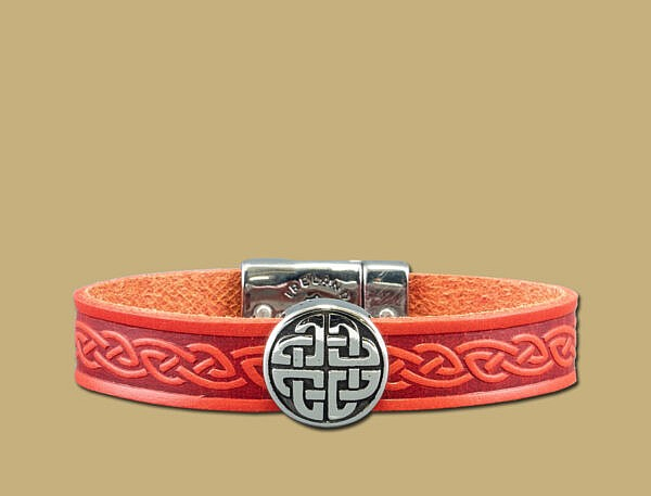 Lederarmband rot Knoten