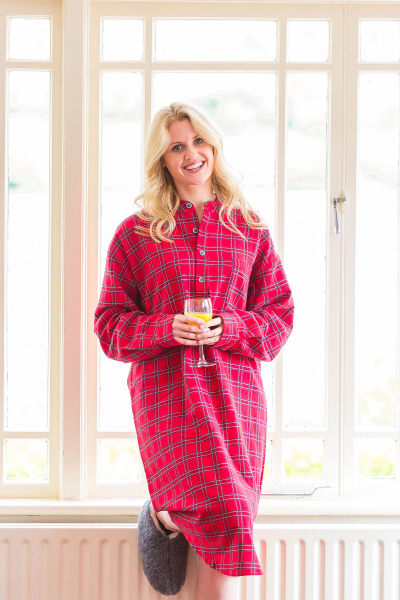 Flanell Nachthemd LV 27 -Red Tartan
