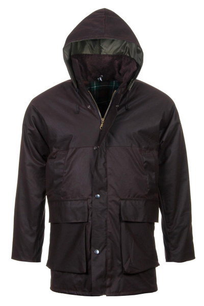 Ungefütterte leichte Herren Wachsjacke -braun
